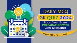 Aspirant taking GK Guruji's Daily MCQ GK Quiz 2024 on mobile device